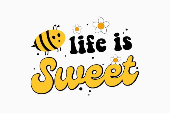 Life is Sweet Retro Bee Quotes SVG Bee Review